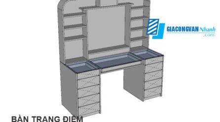 Bàn trang điểm nhiều hộc kéo file sketchup