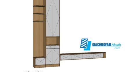 FILE SKETCHUP TỦ GIÀY CHUNG CƯ CÓ GHẾ NGỒI