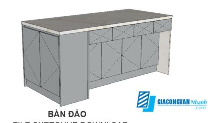 MẪU BÀN ĐẢO HIỆN ĐẠI SKETCHUP