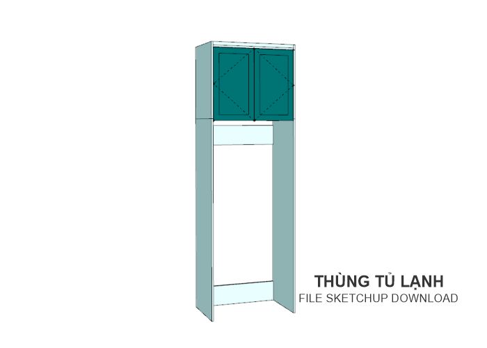 Thùng tủ lạnh file sketchup